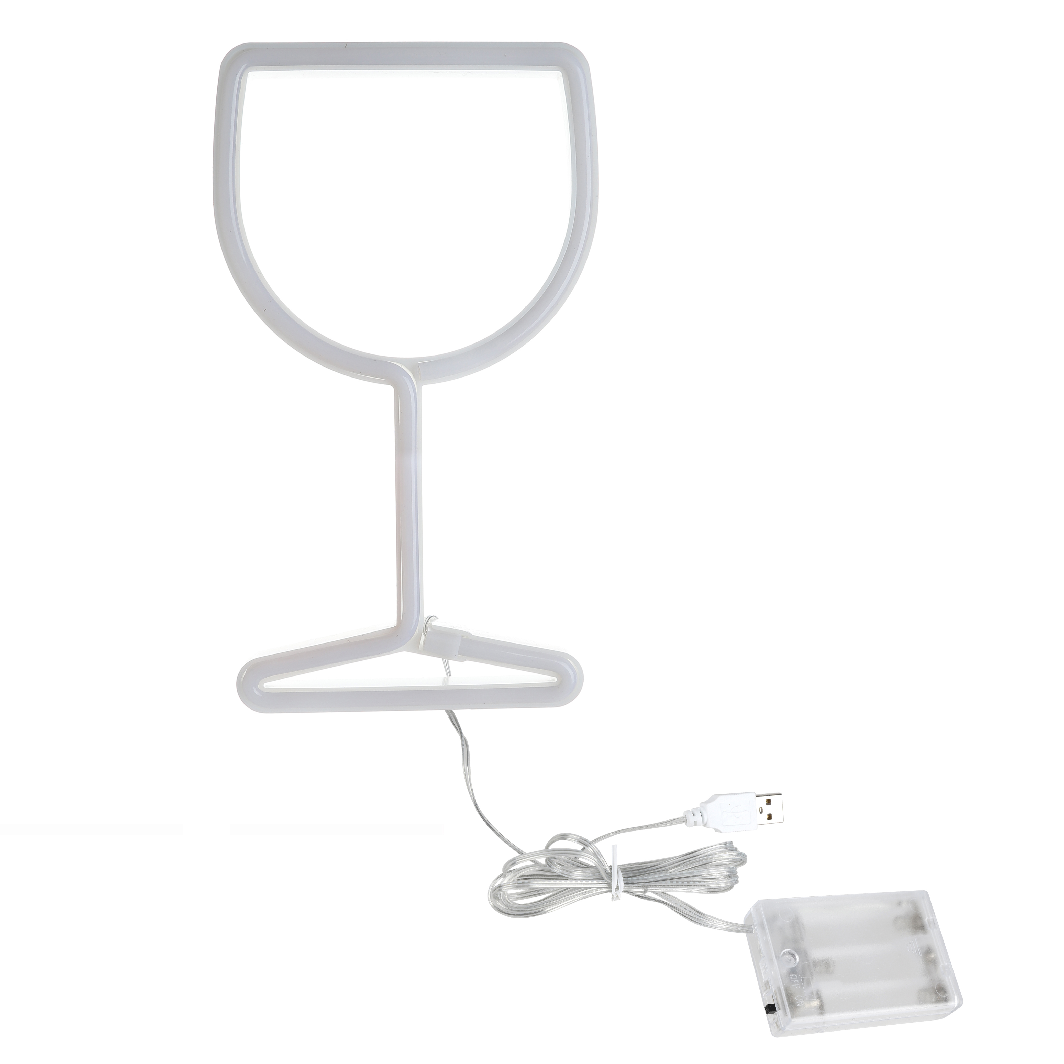 Световая фигура Бокал, 15*27 см. Теплый белый, 1 шт.