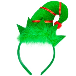 Ободок, Новогодний эльф, Зеленый, 1 шт. 