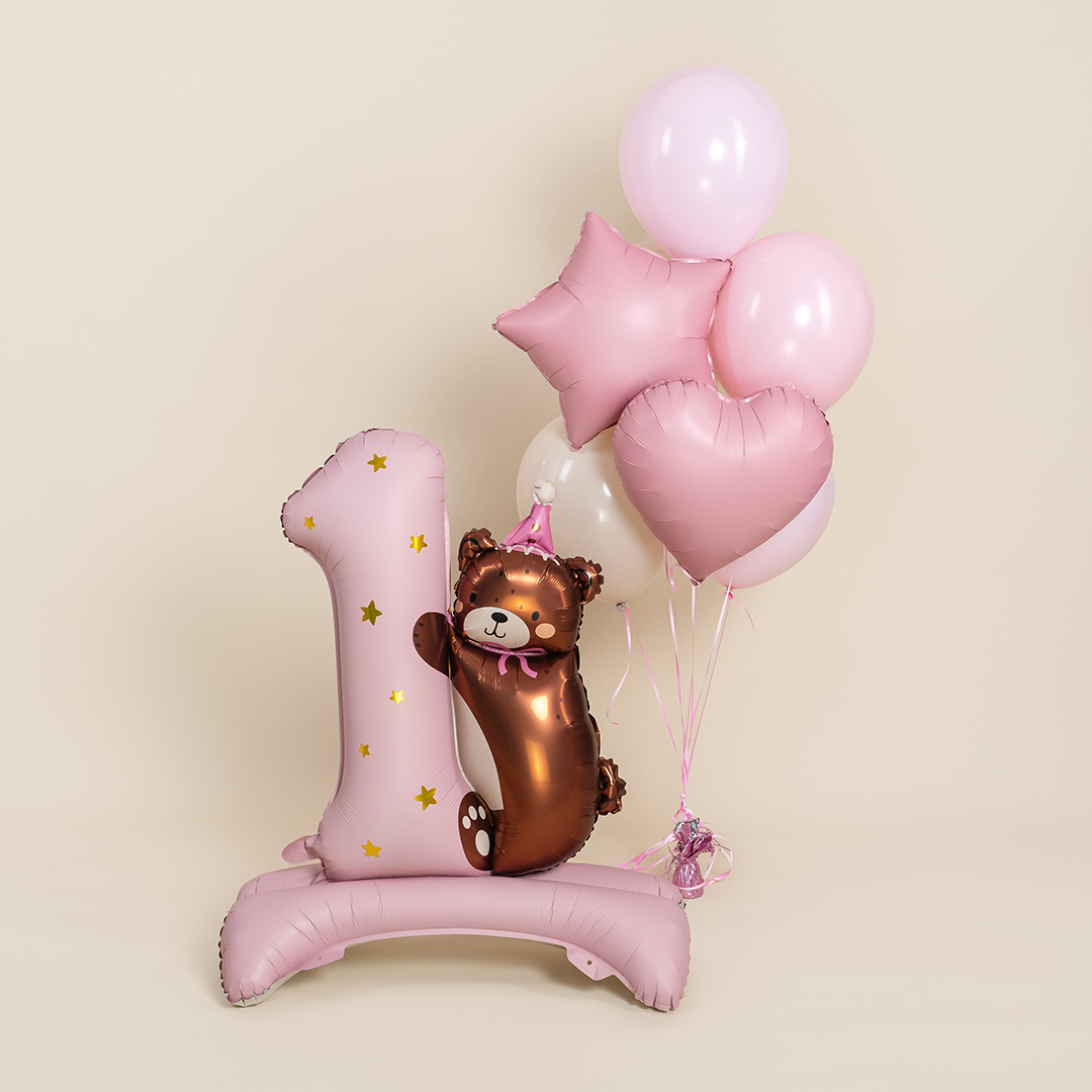 Шар (18''/46 см) Сердце, Розовый, Сатин, 1 шт.