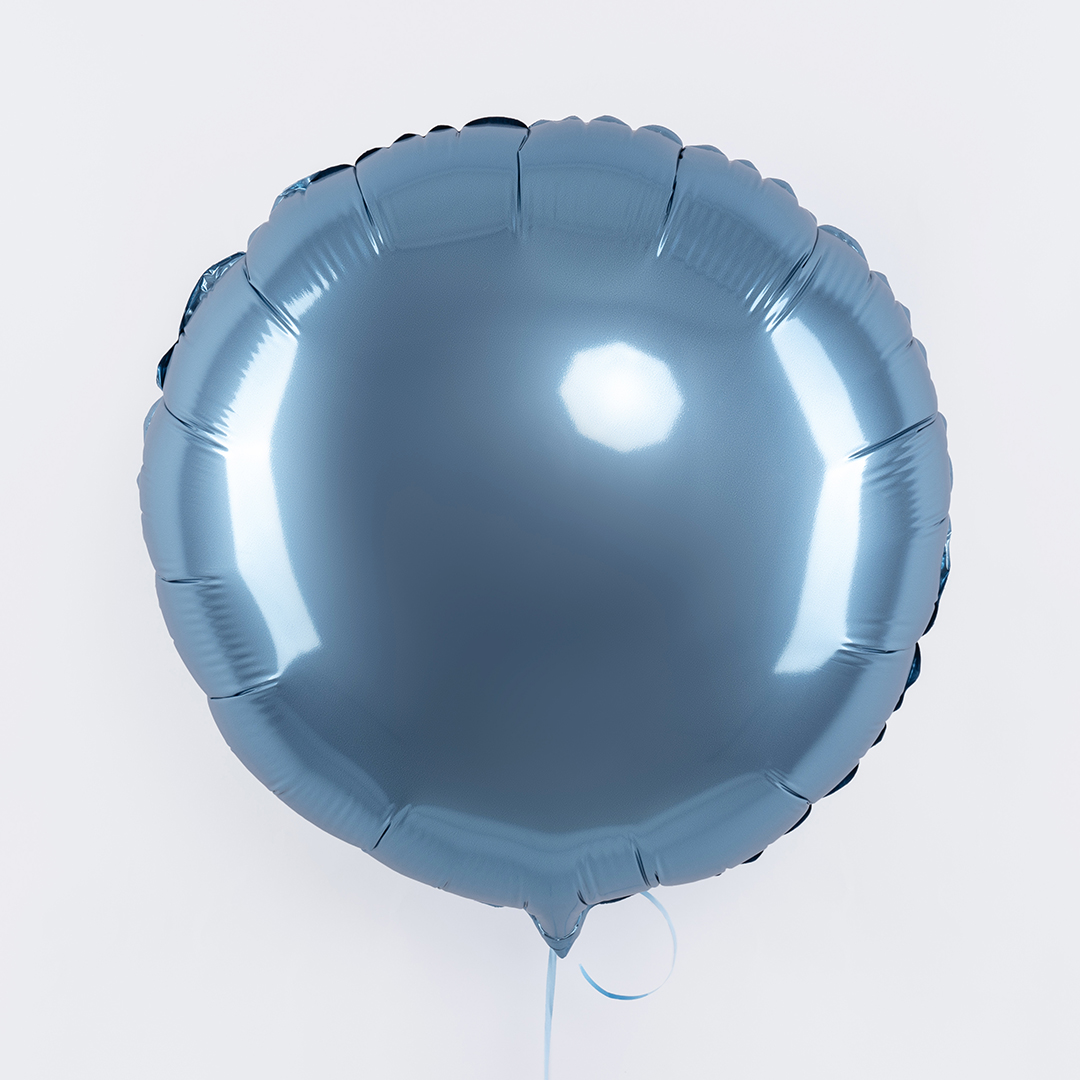 Шар (18''/46 см) Круг, Стальной синий, Сатин, 1 шт.