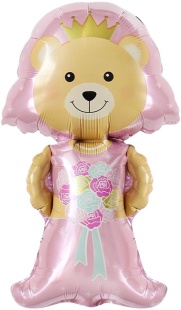 Шар с клапаном (17''/43 см) Мини-фигура, Медвежонок Невеста, 1 шт.