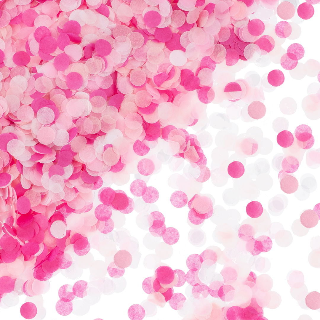 Конфетти тишью Круг, Розовый микс, 1 см, 50 г.