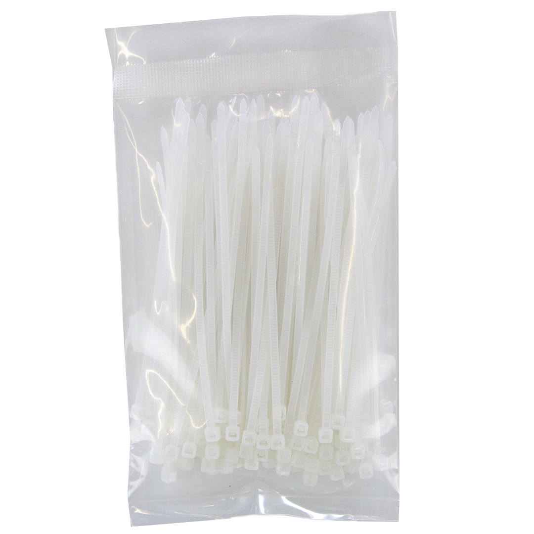 Стяжка (хомут) 2,5*100 мм. Белый, 100 шт.