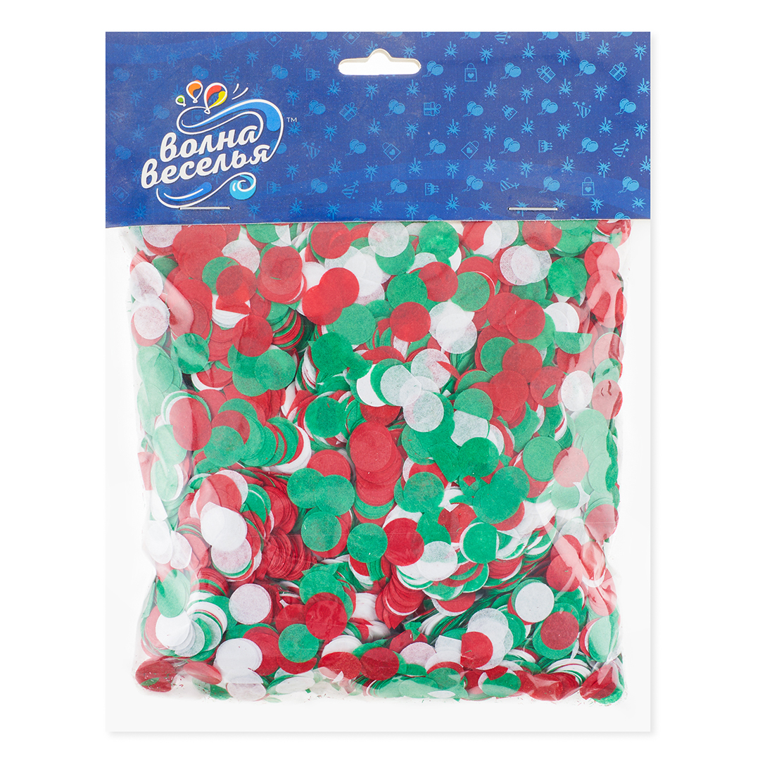 Конфетти тишью Круг, Праздничный микс, 1 см, 50 г.