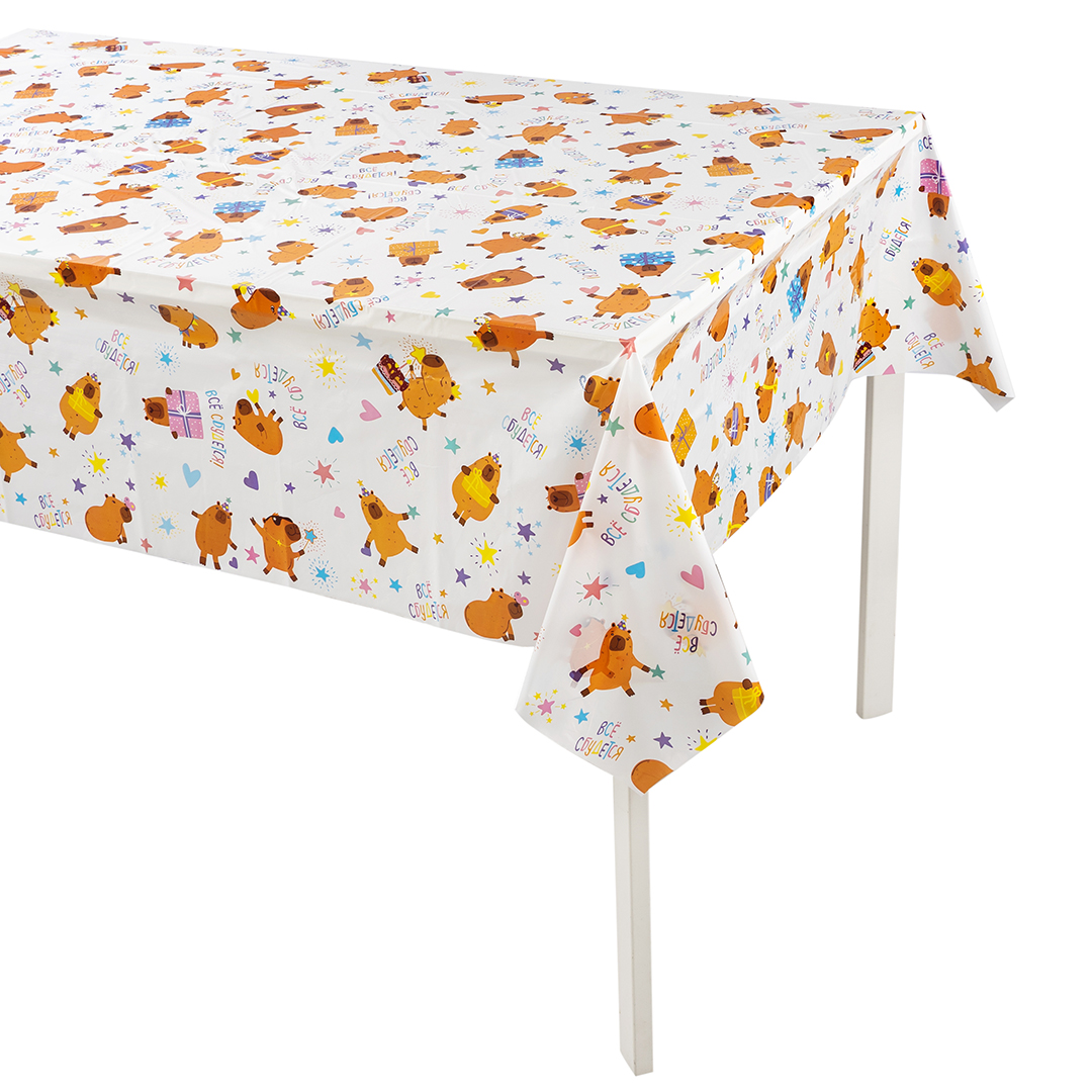 Скатерть одноразовая, Капибара, 120*180 см, 1 шт.