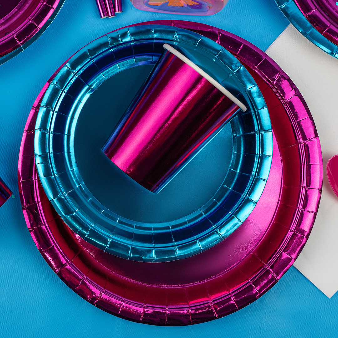 Тарелки (7''/18 см) Голубой, Металлик, 6 шт.