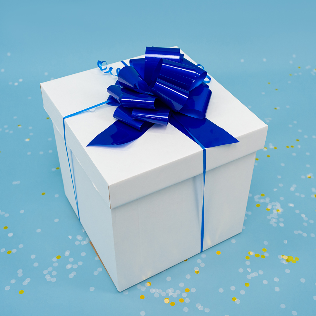 Бант Шар, Синий, Лаковый, 21 см, 1 шт. в упак. 