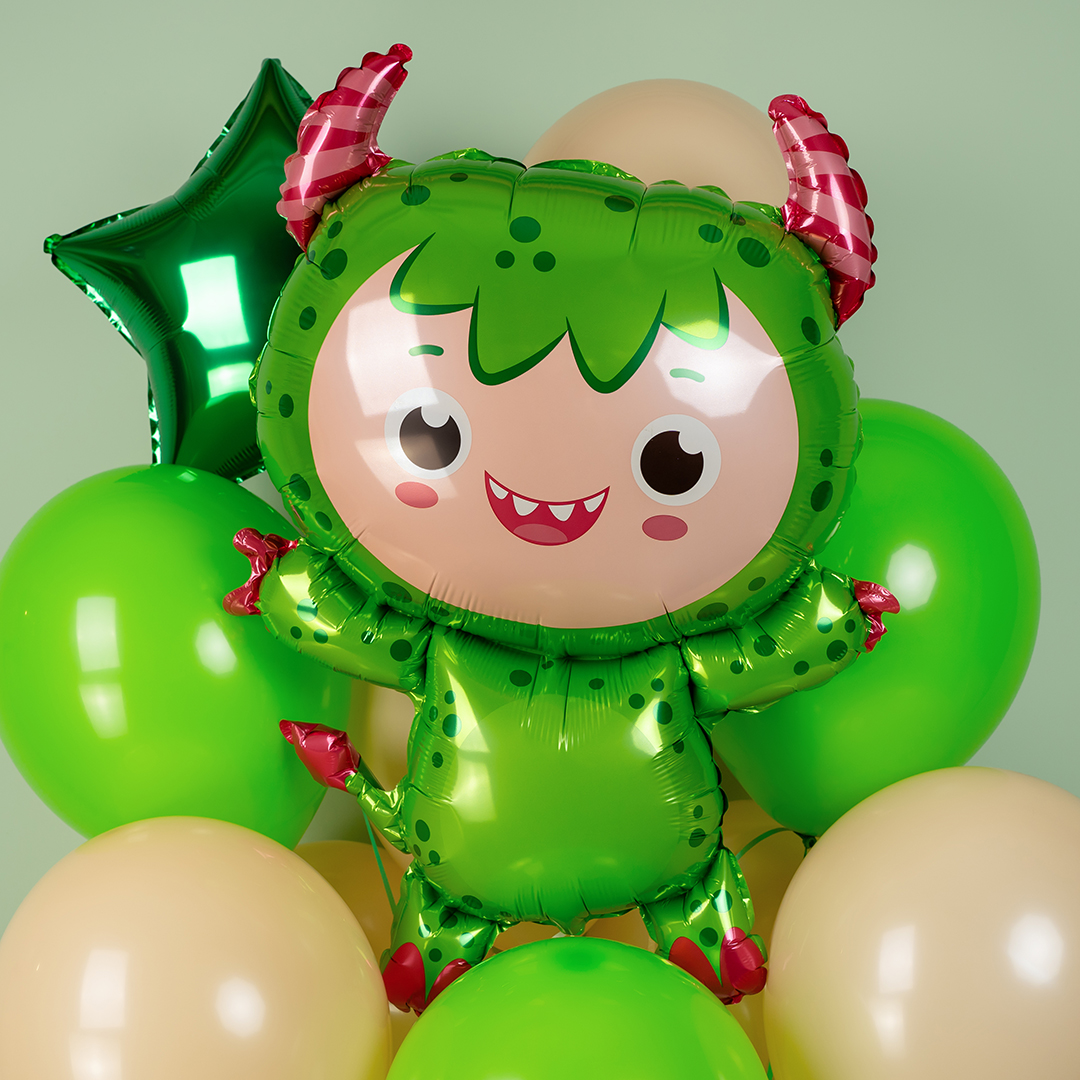 Шар (34''/86 см) Фигура, Маленький чертенок, Зеленый, 1 шт.