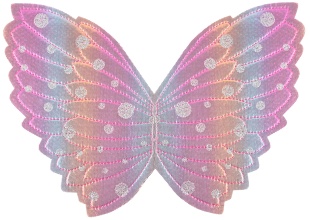 Крылья, Ангел, Нежная радуга, Металлик, 34*25 см, 1 шт. 