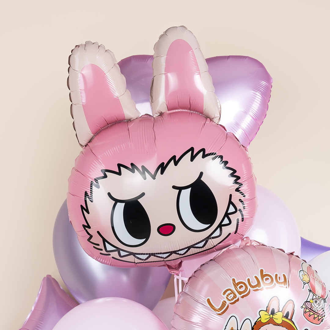 Шар (27''/69 см) Фигура, Плюшевый эльф, Голова, Розовый, 1 шт.