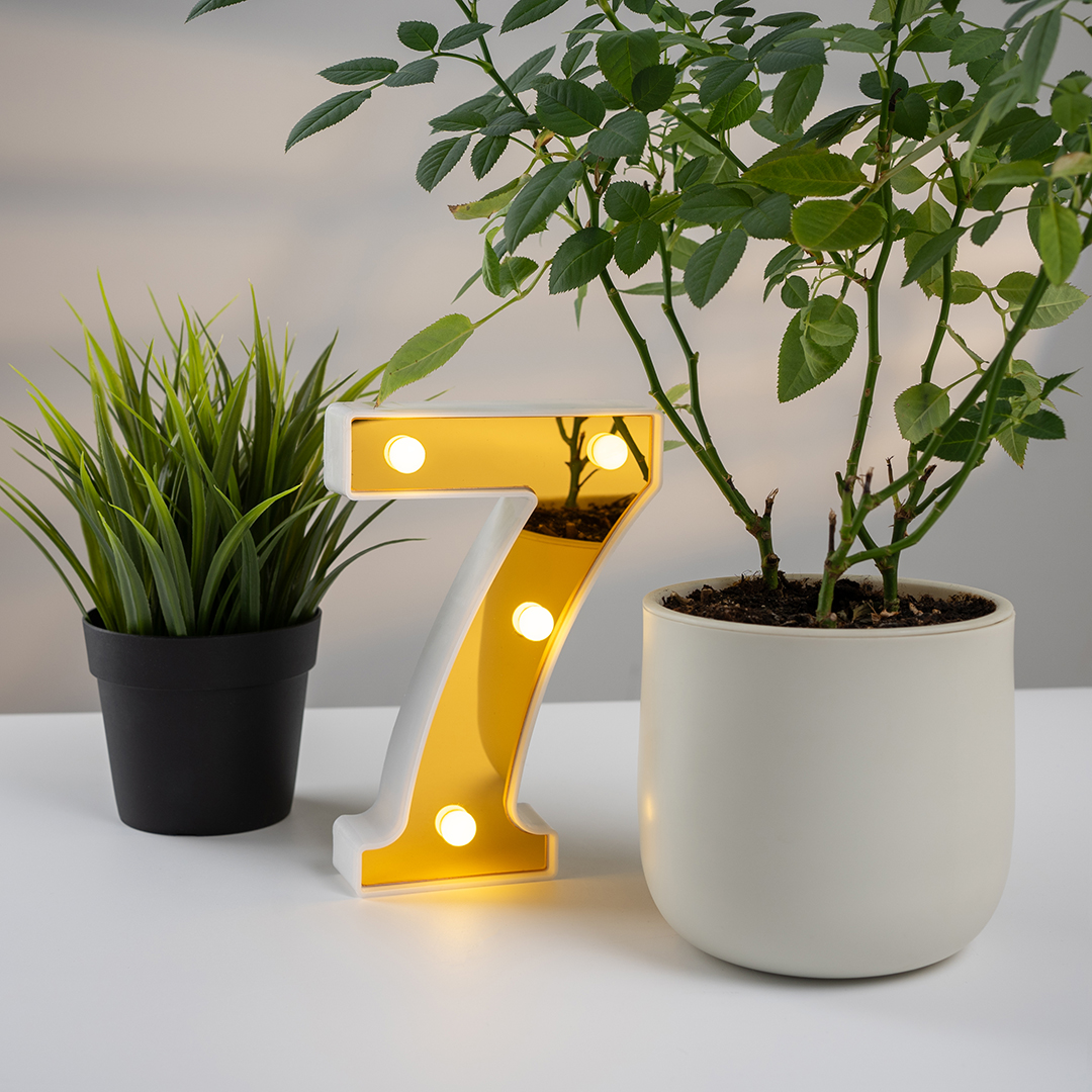 Световая фигура Цифра, 7, 16 см. Золото, 1 шт.