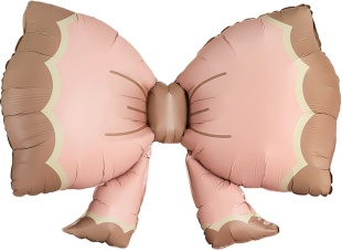 Шар (37''/94 см) Фигура, Бант, Розовый, Сатин, 1 шт. в уп.