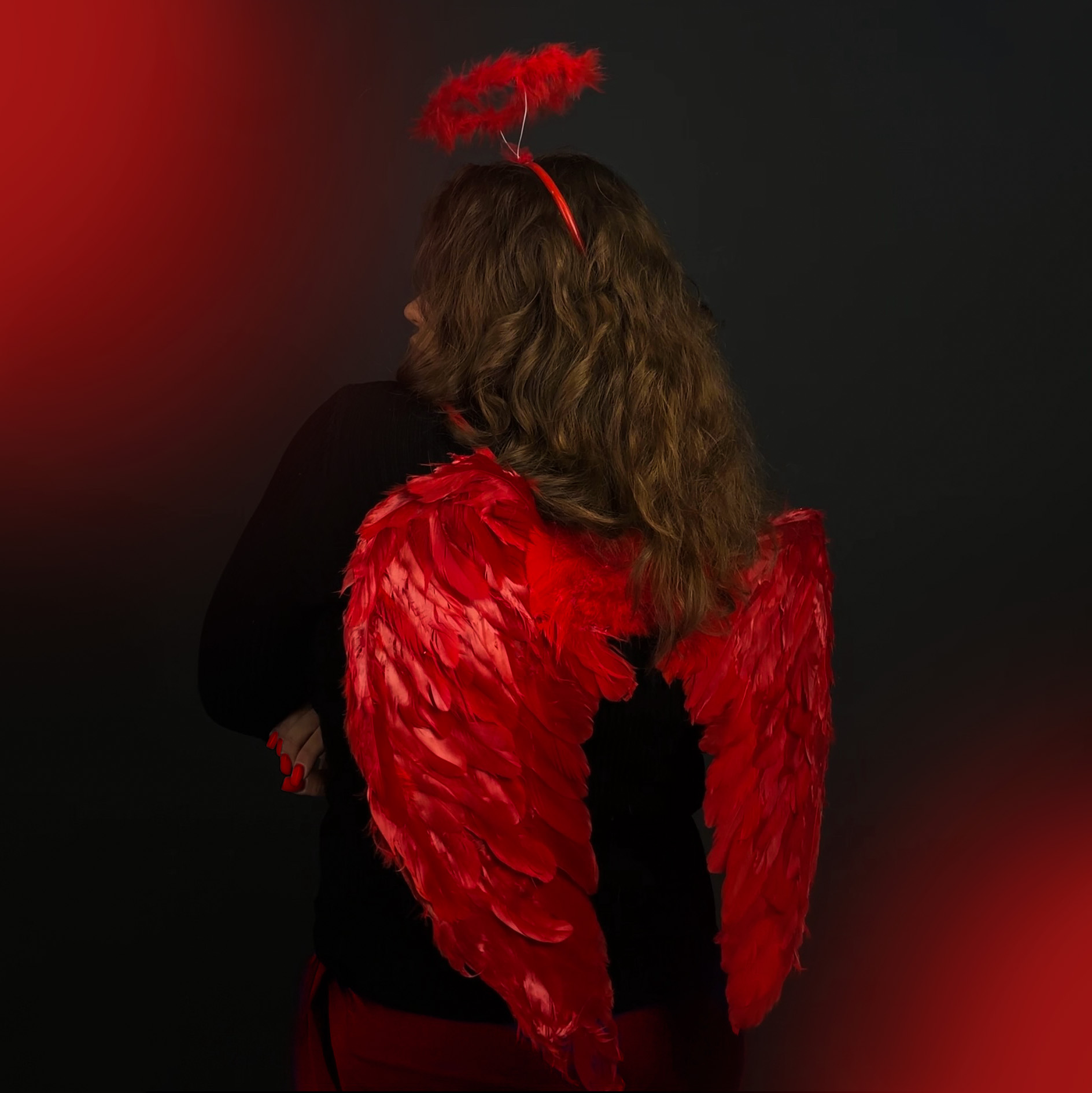 Крылья, Ангел, Размер M, Красный, 60*45 см, 1 шт. 