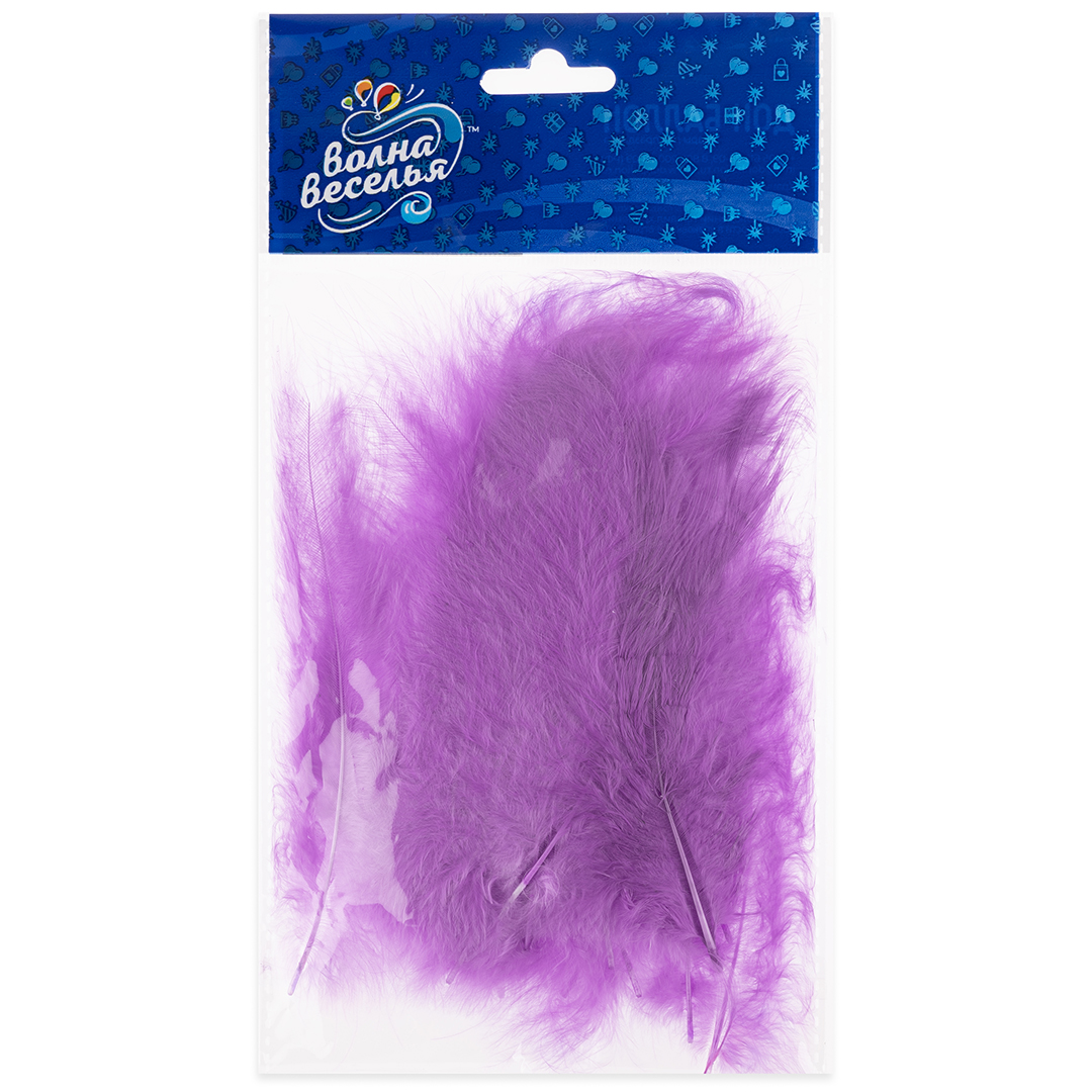 Перья, Премиум, Сиреневый, 12-15 см, 30 шт.
