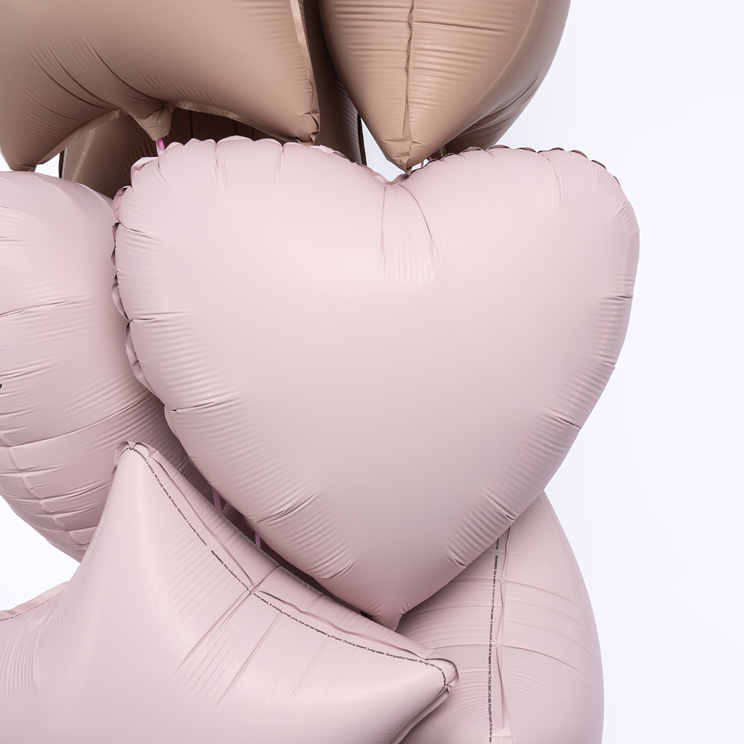 Шар (18''/46 см) Сердце, Пыльная роза, Сатин, 1 шт.