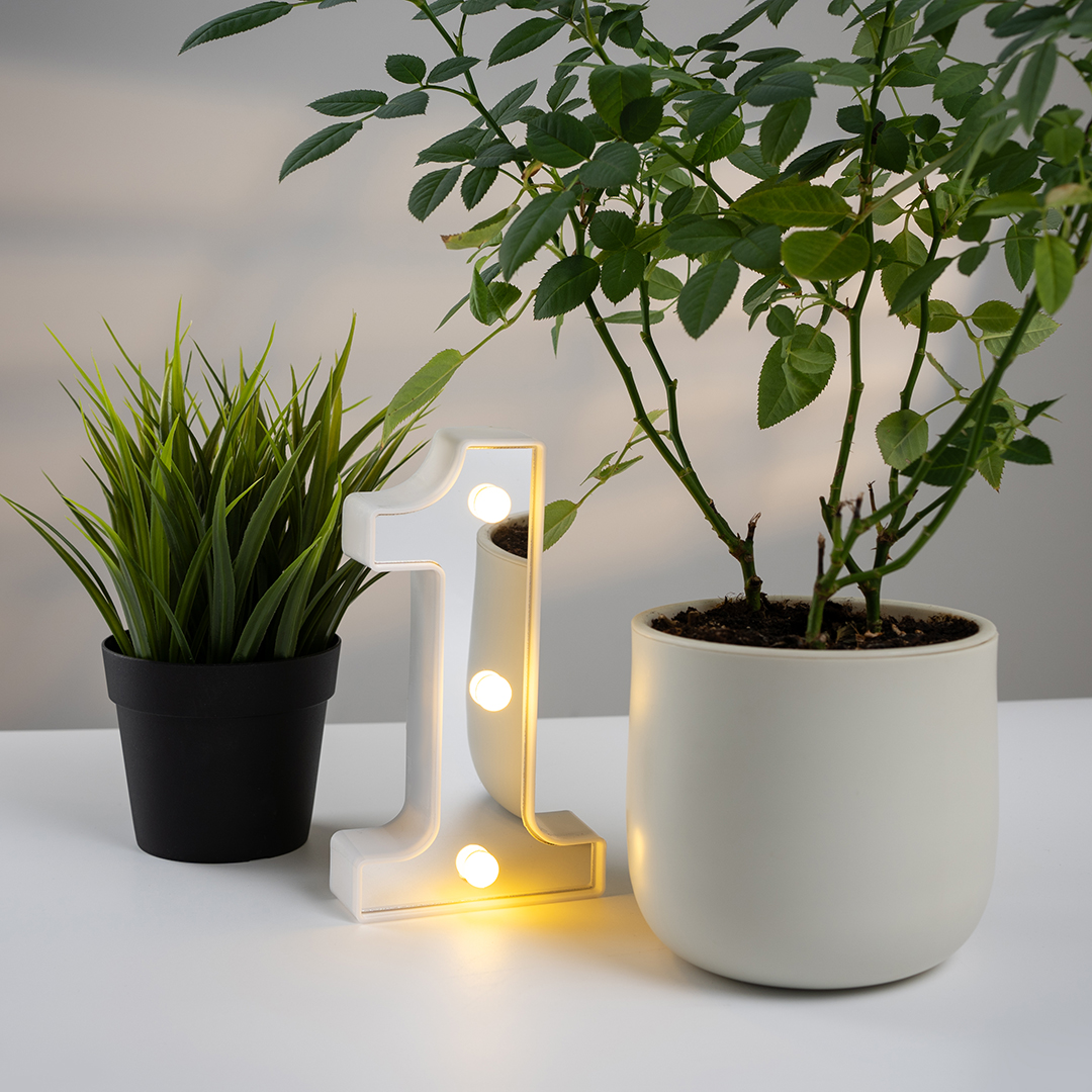 Световая фигура Цифра, 1, 16 см. Серебро, 1 шт.