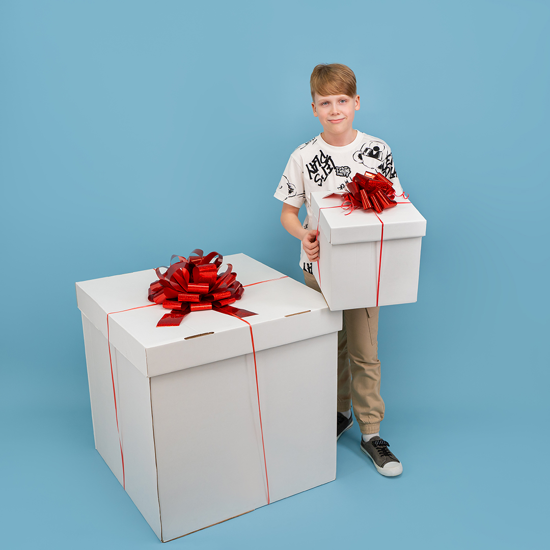 Бант Шар, Красный, Голография, 21 см, 1 шт. в упак. 