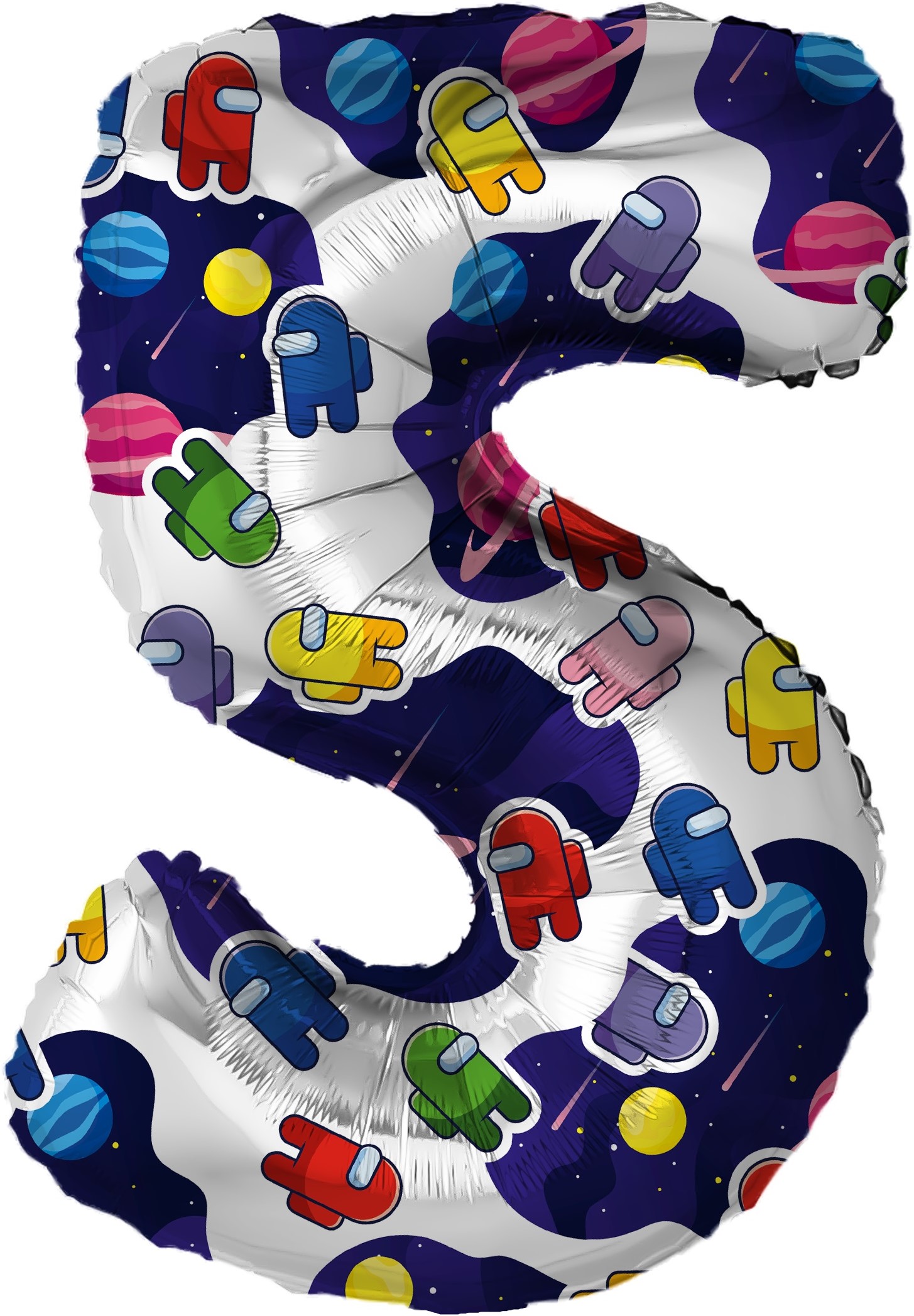 Шар (32''/81 см) Цифра, 5 Космонавтики, 1 шт. в уп.