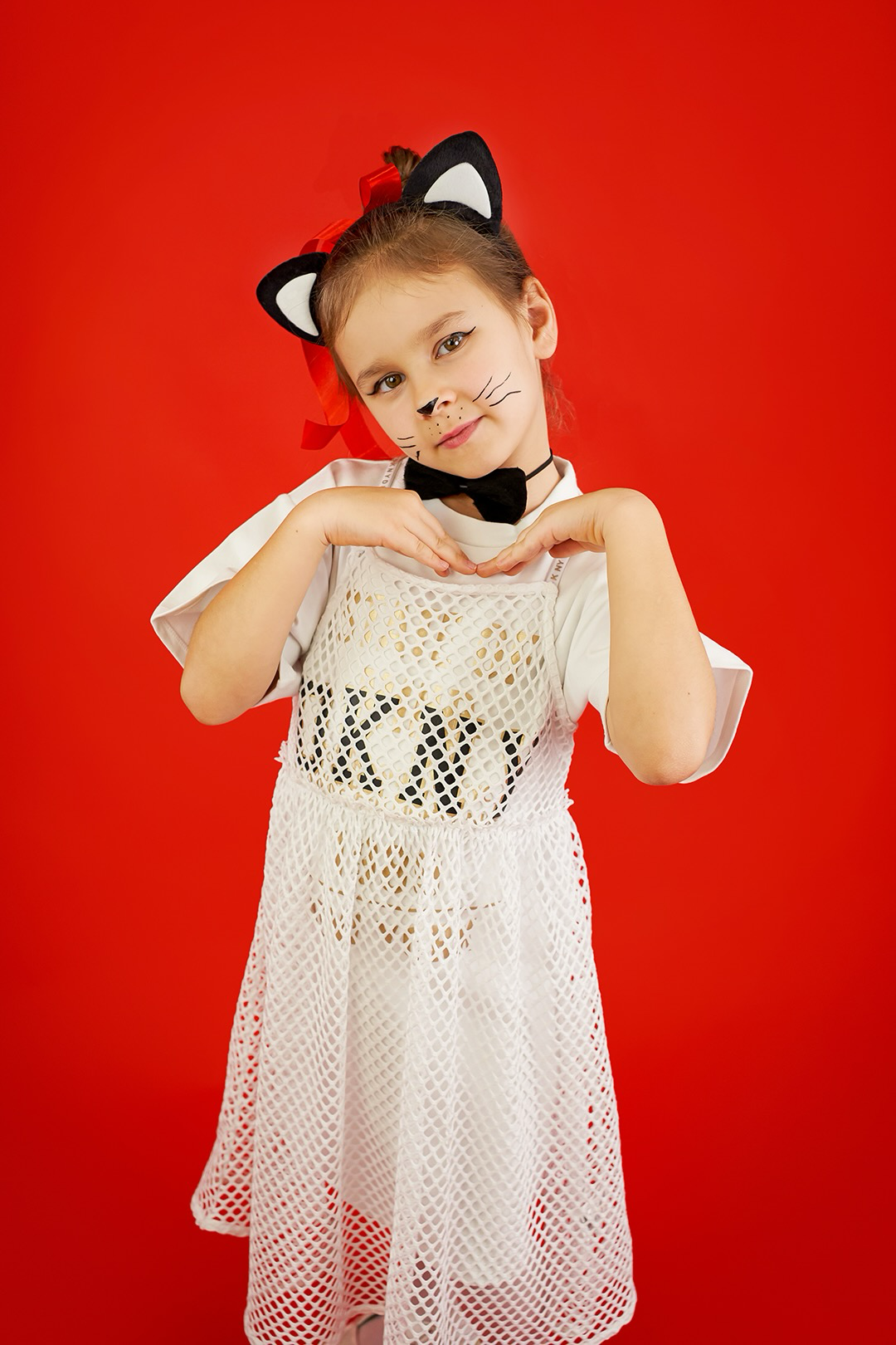 Ободок Кошечка, Черный/Белый, 1 шт. 