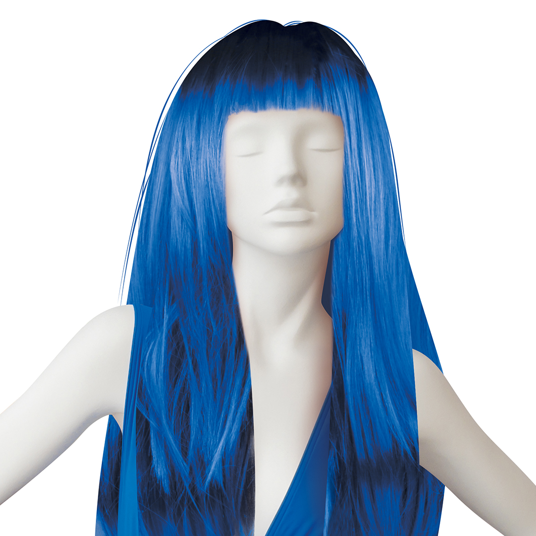 Парик карнавальный, 160 гр, Классик, Синий, 1 шт. в упак. 