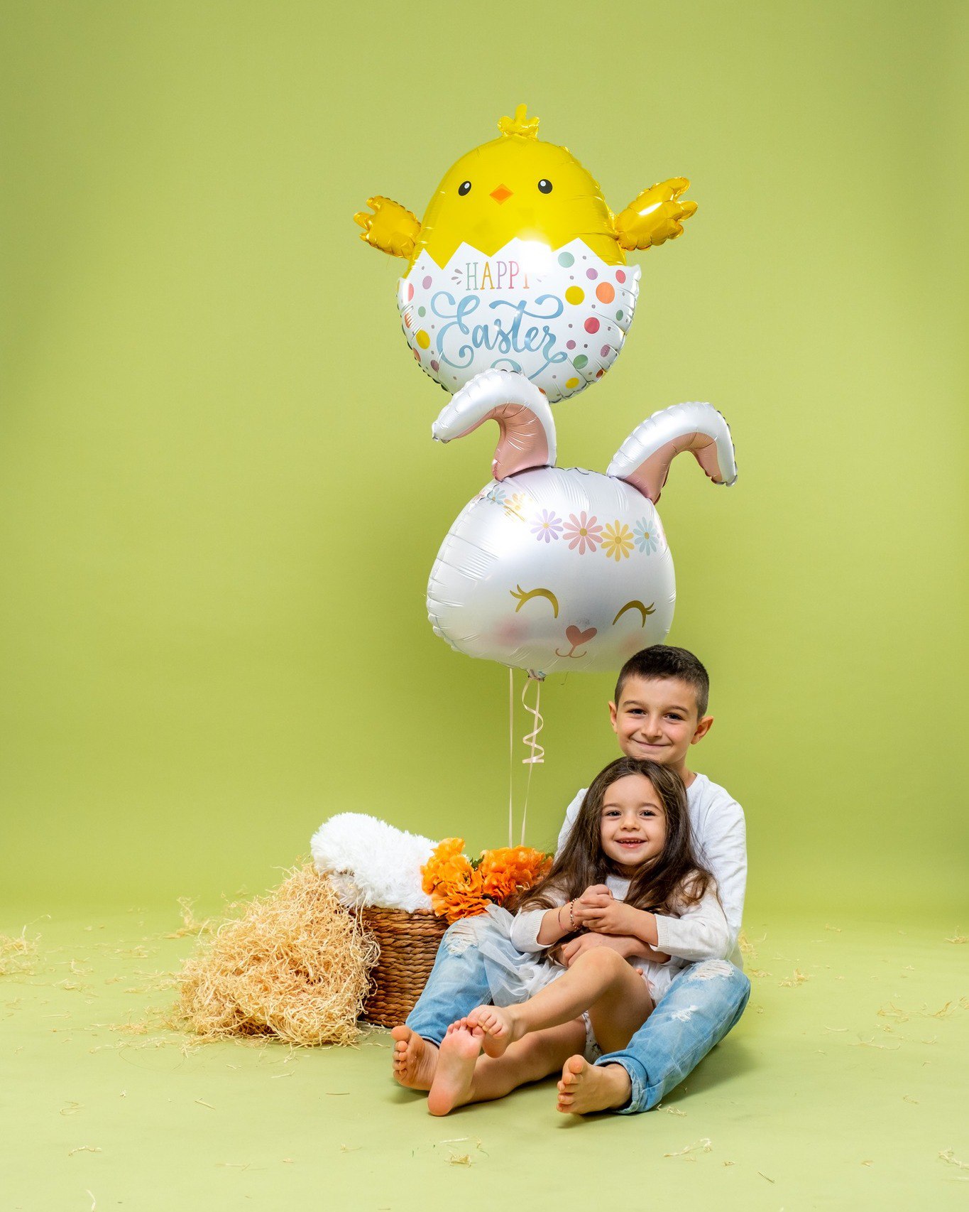 Шар (25''/64 см) Фигура, Цветочный Зайка, 1 шт. в уп.