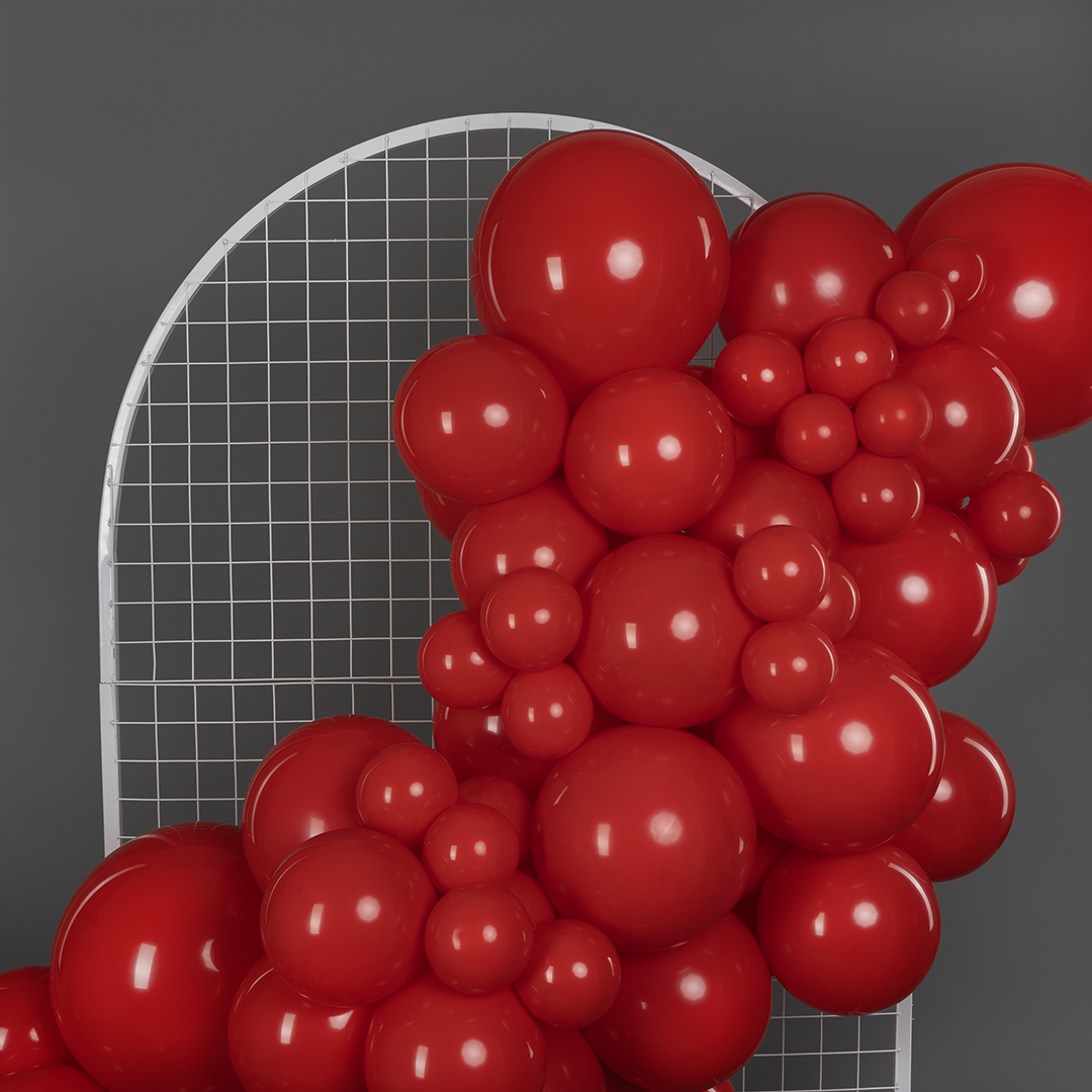 Шар (18''/46 см), Королевский красный, пастель, 10 шт.