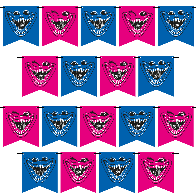 Гирлянда Флажки, Зубастики, 300 см, 1 шт.