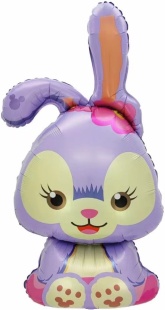 Шар с клапаном (17''/43 см) Мини-фигура, Зайка, Сиреневый, 5 шт. в уп. (цв.этик.)