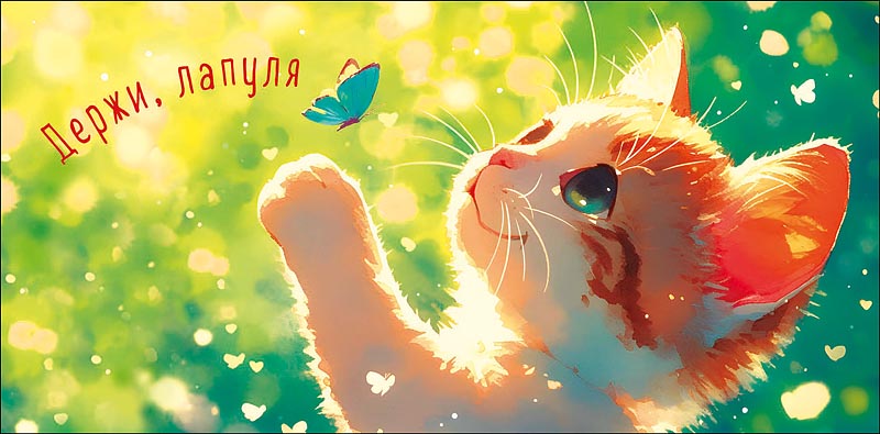 Конверты для денег, Держи, лапуля (котенок с бабочкой), 10 шт.