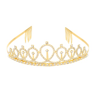 Ободок Корона, Мисс Совершенство, металл, Золото, 1 шт. 