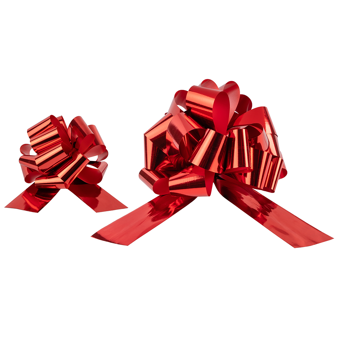 Бант Шар, Красный, Металлик, 21 см, 1 шт. в упак. 