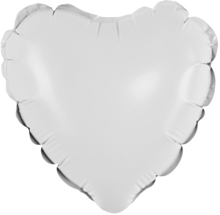 Шар с клапаном (5''/13 см) Микро-сердце, Белый, 1 шт.