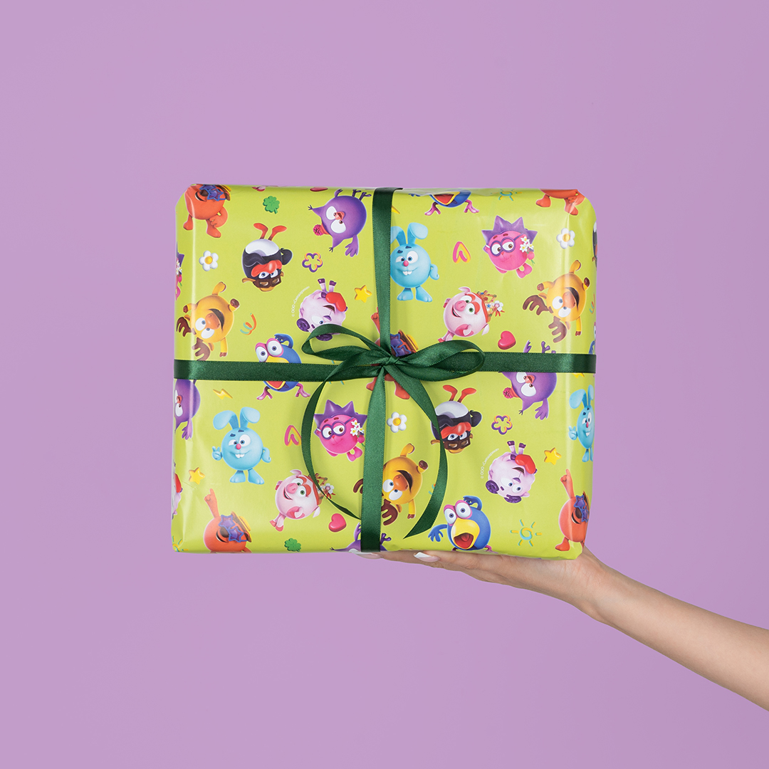 Упаковочная бумага 90гр (0,7*1 м) Смешарики, 10 шт.