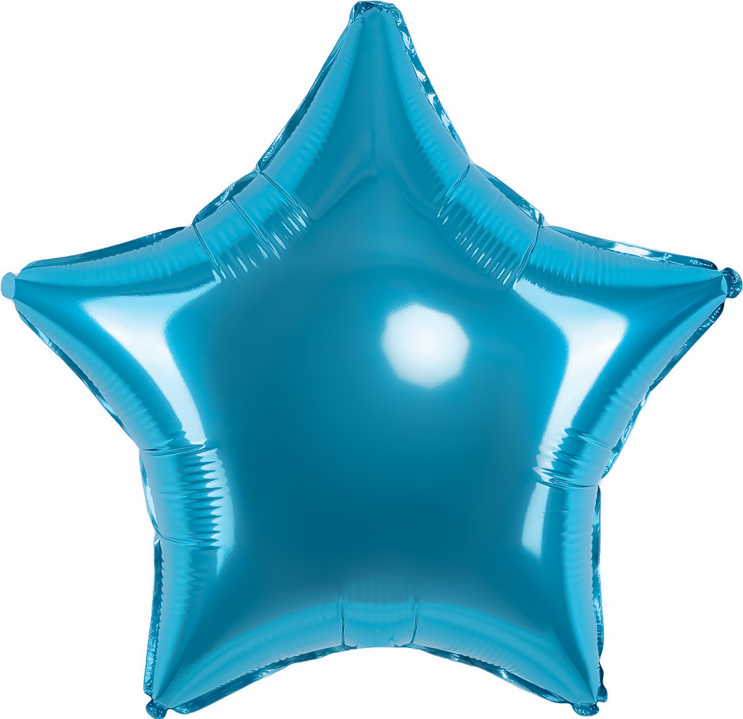 Шар (18''/46 см) Звезда, Аквамарин, Сатин, 1 шт.