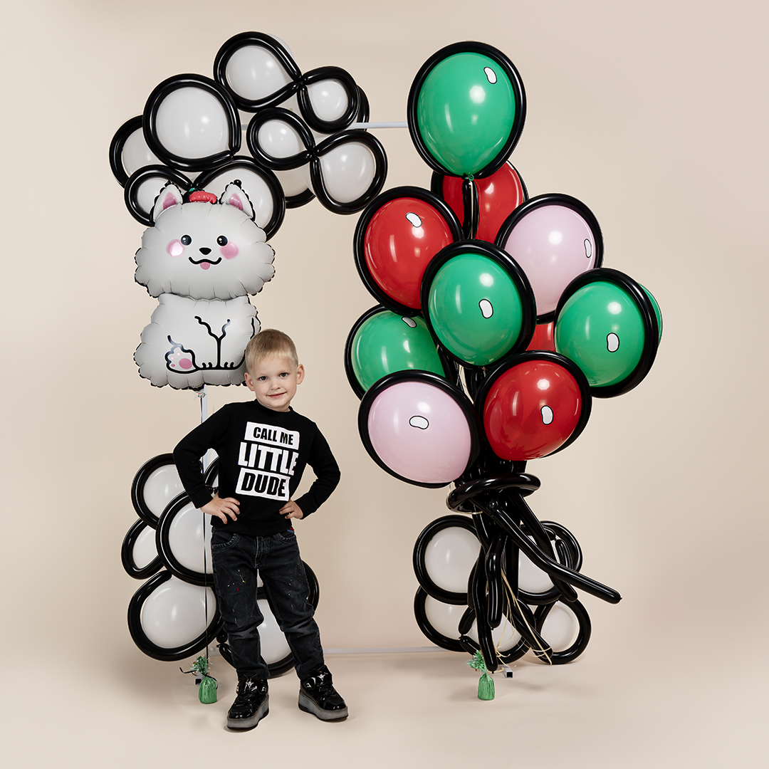 Шар (37''/94 см) Фигура, Белый песик, 1 шт. в уп.