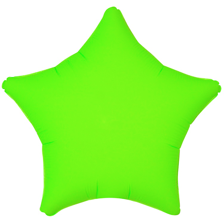 Шар (18''/46 см) Звезда, Салатовый, Неон, 1 шт.