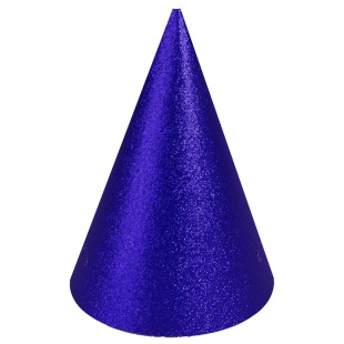 Колпаки, Королевский синий, с блестками, 16 см, 6 шт. в упак. 