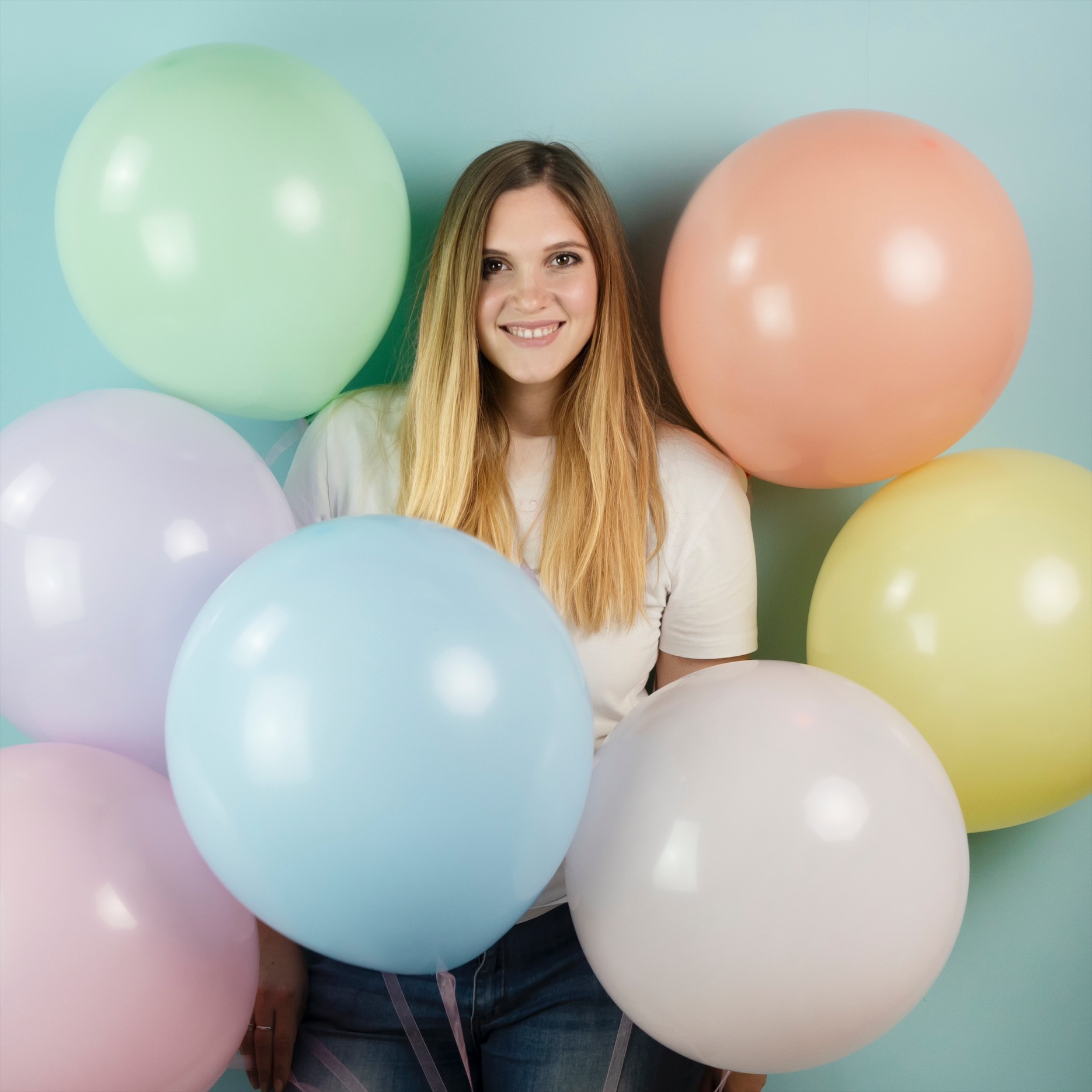 Шар (18''/46 см), Персиковый, пастель, 10 шт.