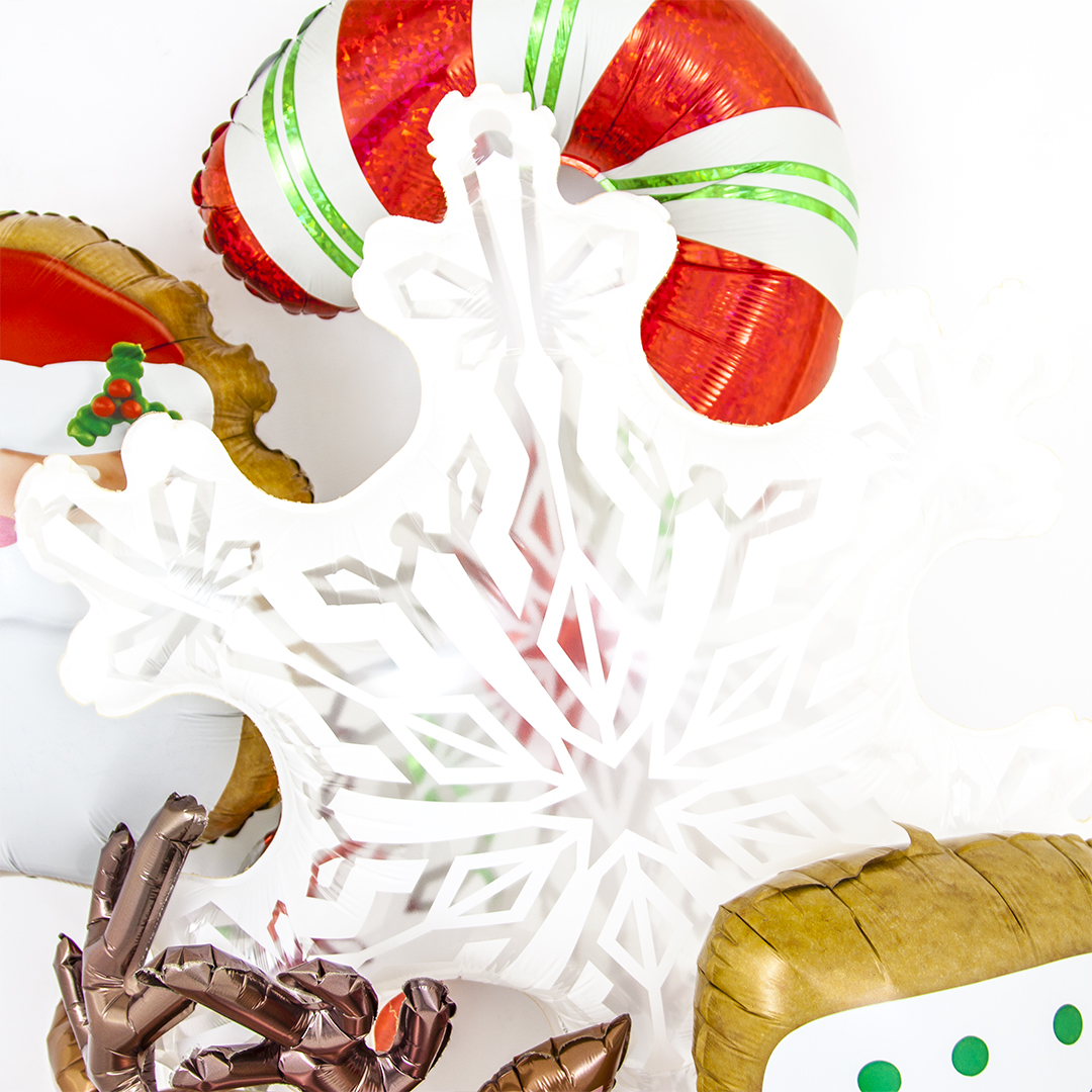 Шар (38''/97 см) Фигура, Снежинка, Прозрачный, 1 шт. в уп.