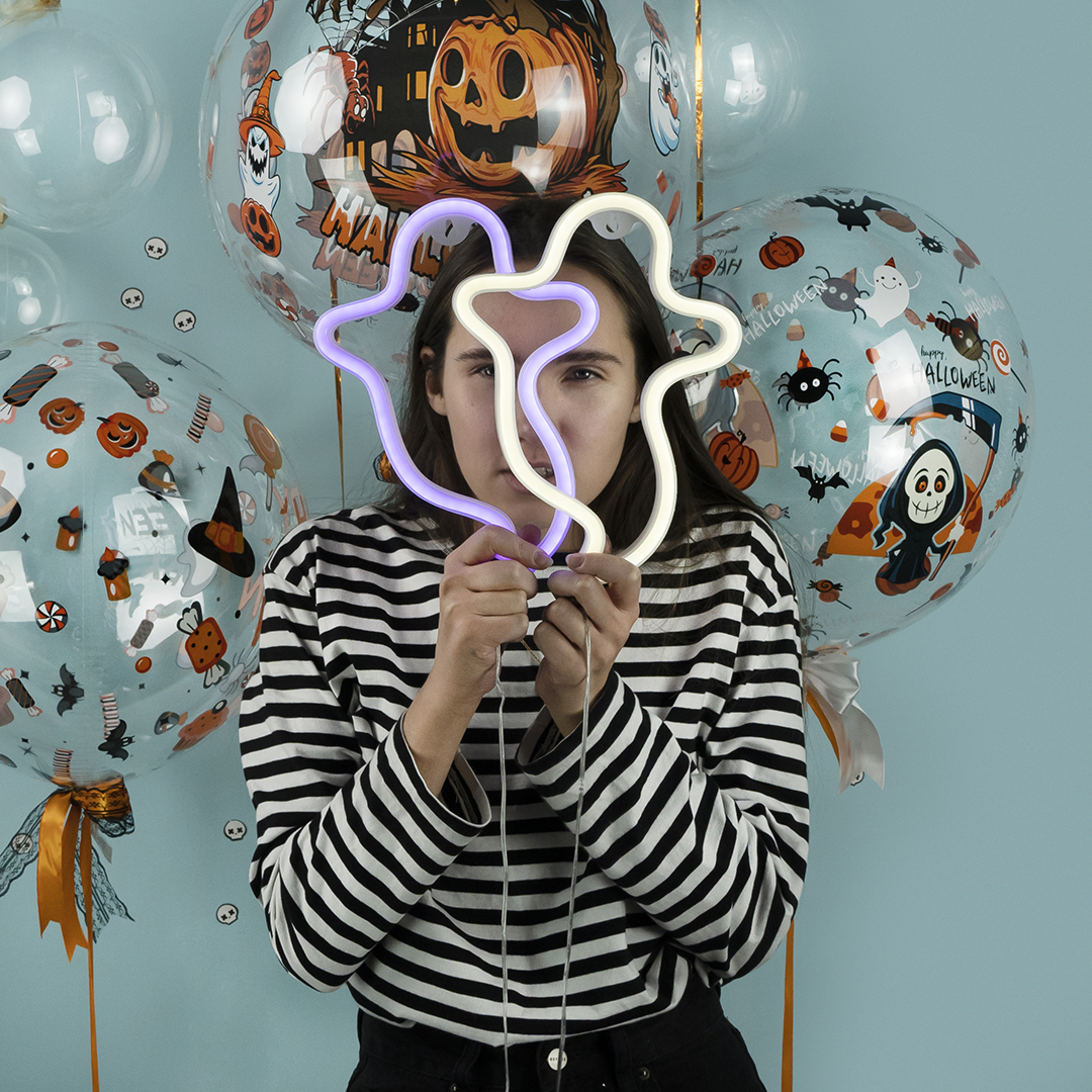 Световая фигура Призрак, 19*25,5 см. Сиреневый, 1 шт.