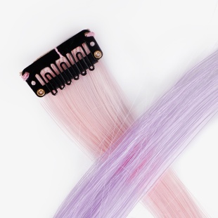 Цветная прядь для волос, Флуоресцентная двухцветная, 5 гр., Розовый/Сиреневый, Флуор, 50*3,2 см, 1 ш