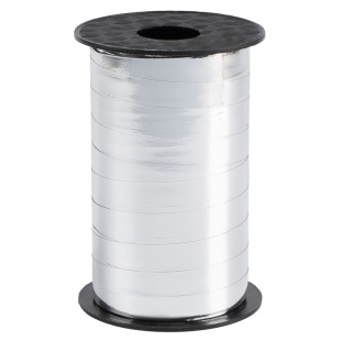 Лента полипропиленовая (1 см*100 м) Серебро, Металлик, 1 шт.