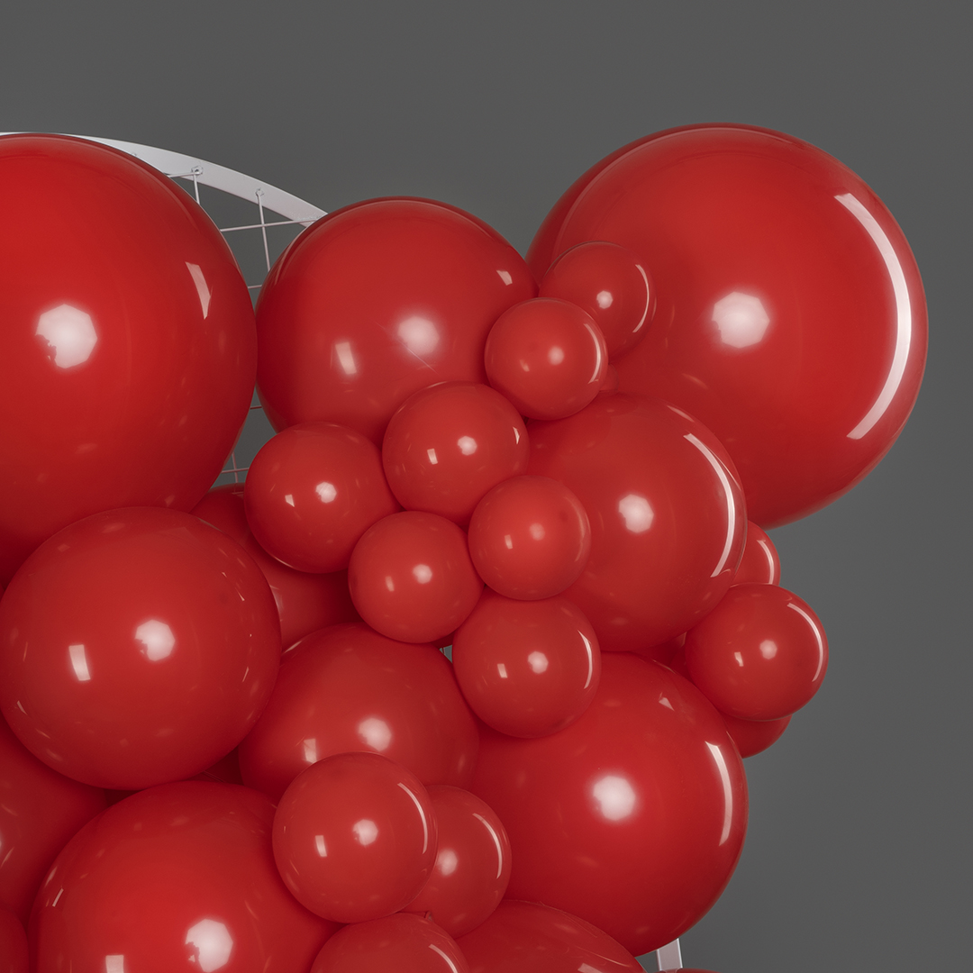 Шар (18''/46 см), Королевский красный, пастель, 10 шт.