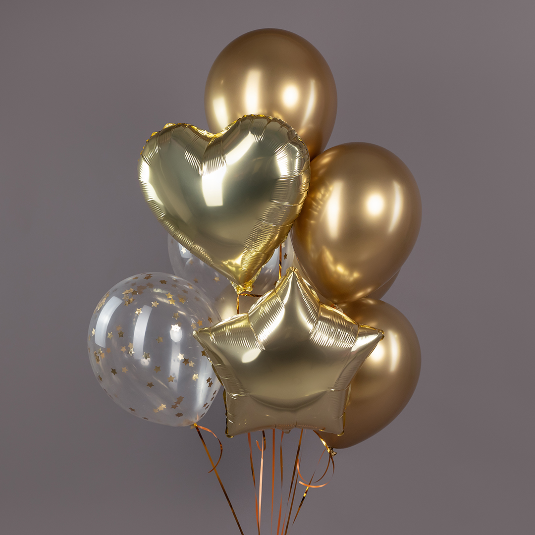 Шар (18''/46 см) Звезда, Белое золото, Металлик, 1 шт.