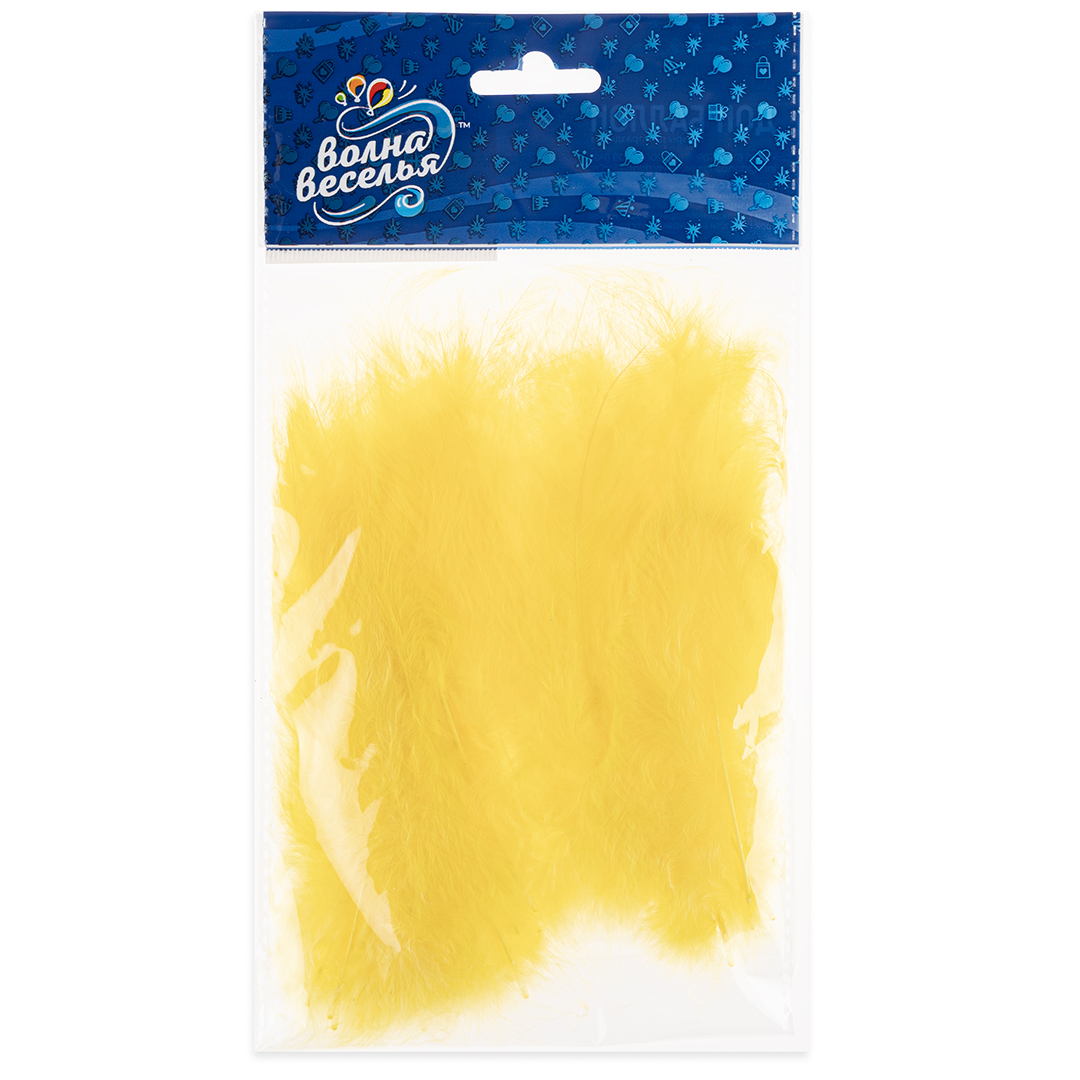 Перья, Премиум, Желтый, 12-15 см, 30 шт.