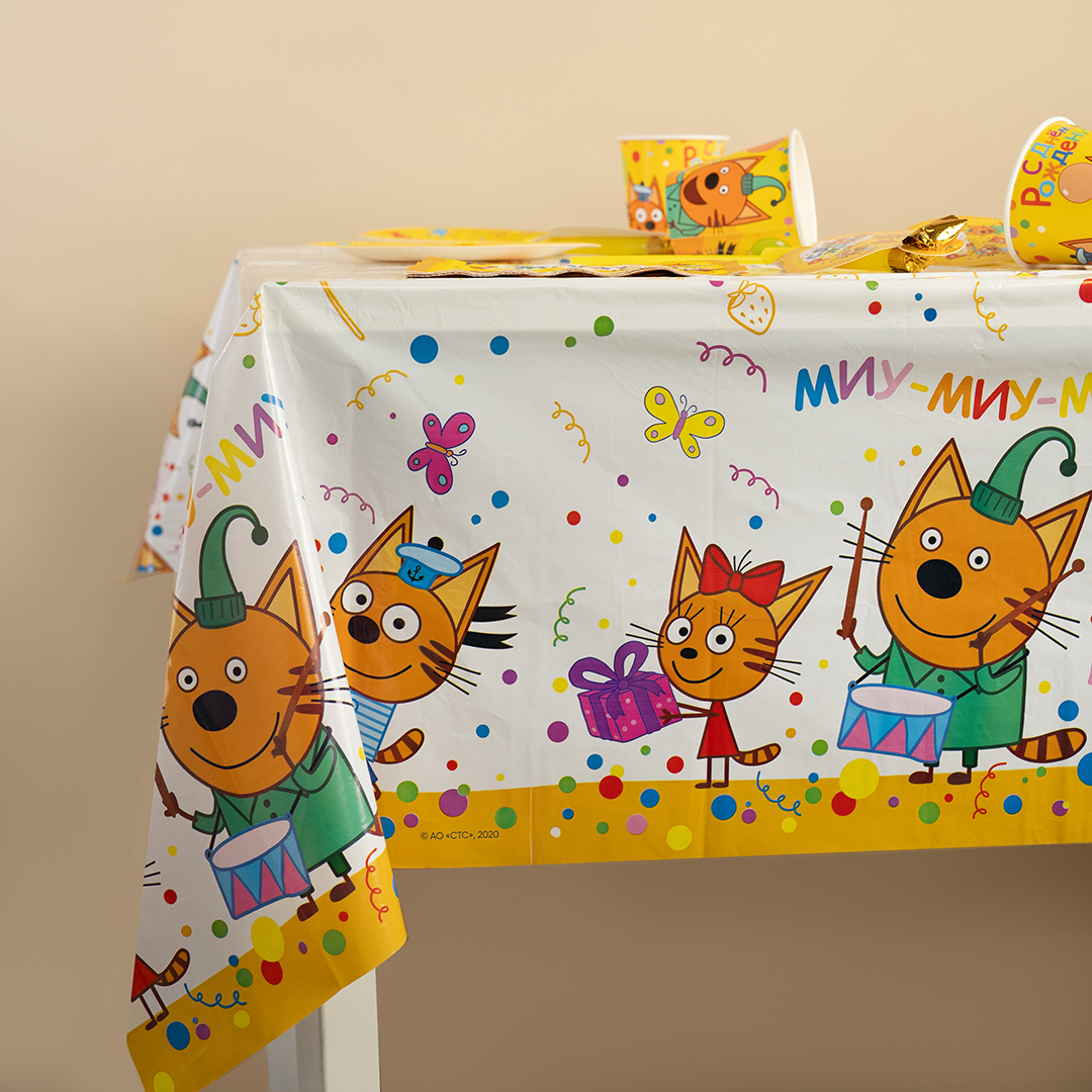 Скатерть одноразовая, Три Кота, 120*180 см, 1 шт.