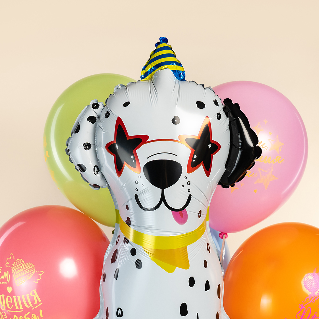 Шар (33''/84 см) Фигура, Далматинец в колпачке, 1 шт.
