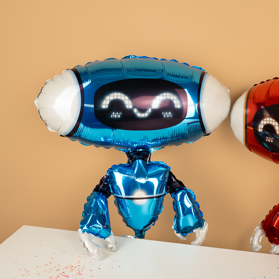 Шар (27''/69 см) Фигура, Робот, Синий, 1 шт.