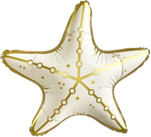Шар (29''/74 см) Фигура, Морская звезда, Кремовый, Сатин, 1 шт.