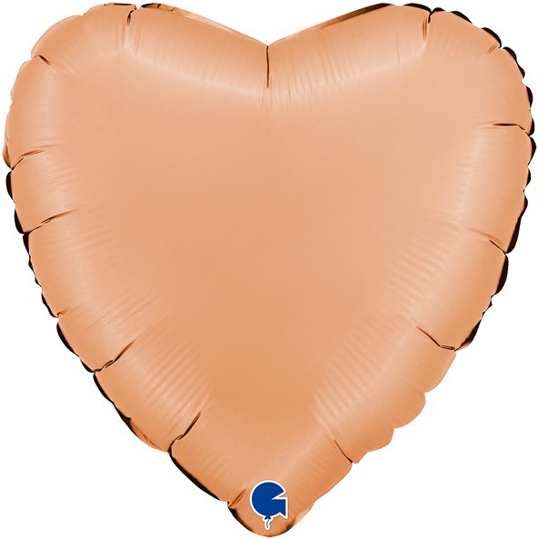 Шар (18''/46 см) Сердце, Персик, Сатин, 1 шт.
